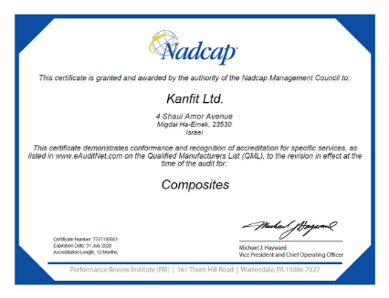 kanfit nadcap certificate image