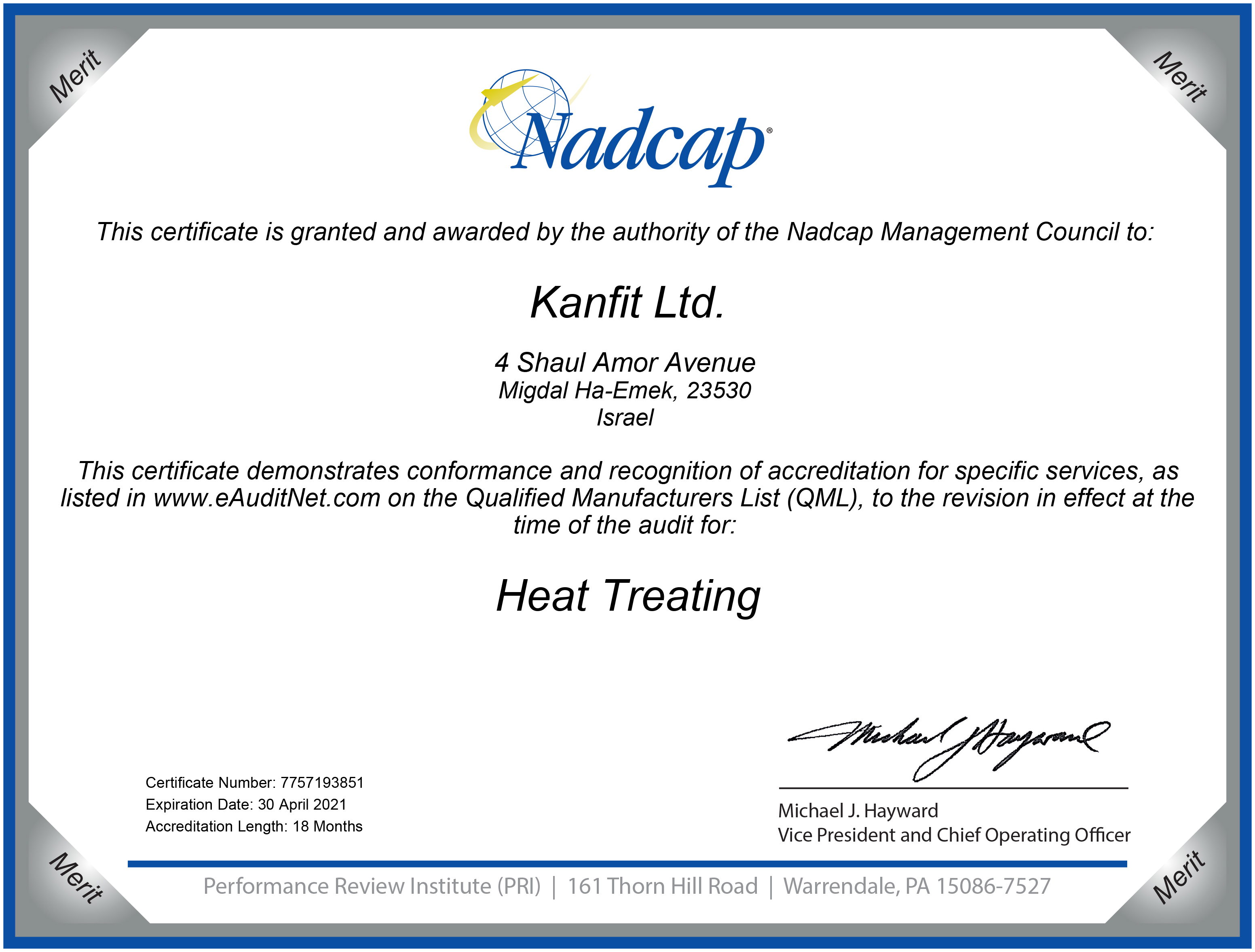 Nadcap Heat Treatment
