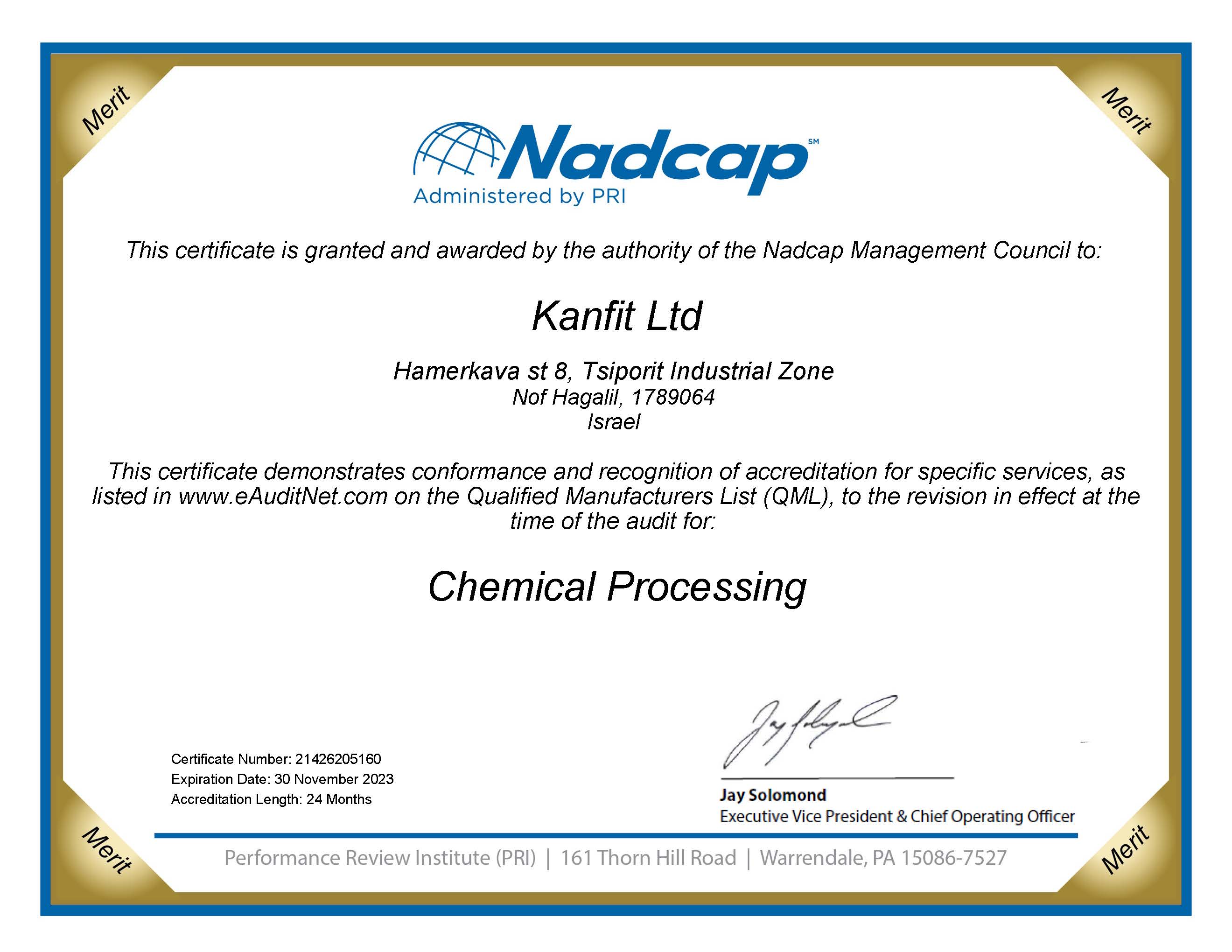 Nadcap Chemical Processing